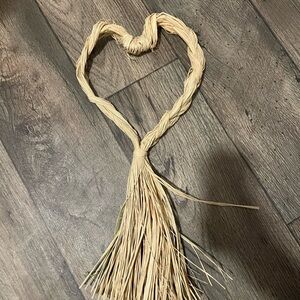 Handcrafted Straw Heart Wall Decor